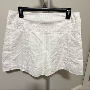 Prana Skirt Womens Size 10 White Cotton Casual Summer Raw Hem